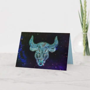 taurus, cartão de saudação boi zodiac