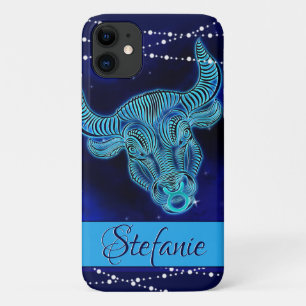 Taurus em capas de iphone azul escura de casaco