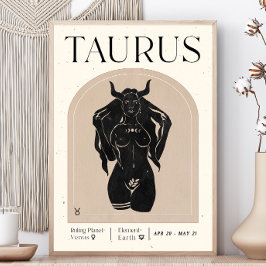 Taurus Feminine Zodiac Poster