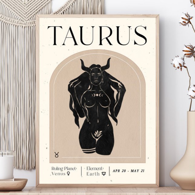 Taurus Feminine Zodiac Poster (Criador carregado)