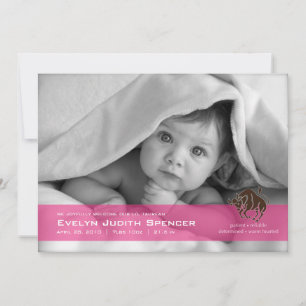 Taurus, o Cartão de Anúncio de Nascimento de Foto