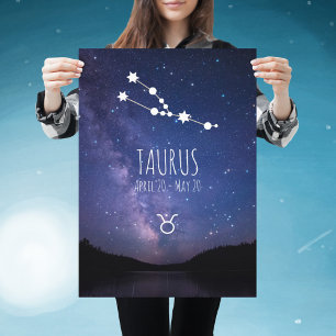 Taurus   Poster de constelação Zodiac Personalizad
