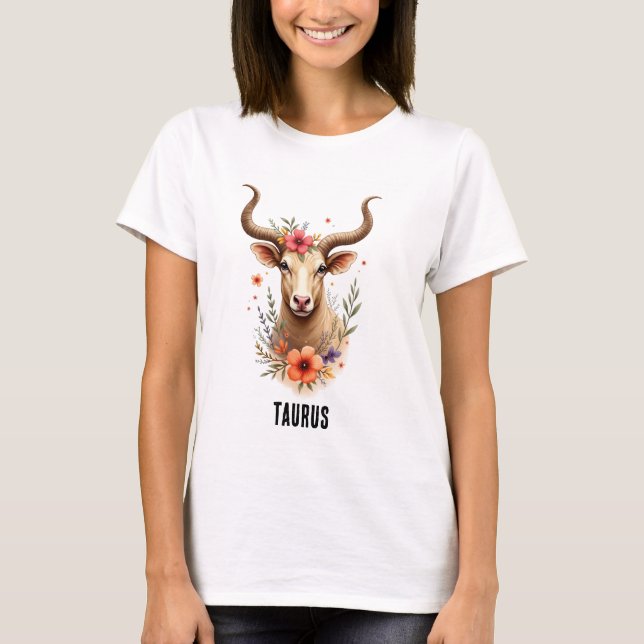 Taurus zodiac boho watercolor T-Shirt (Frente)