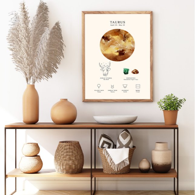 Taurus Zodiac - Sinal de Birthstone Poster (Criador carregado)