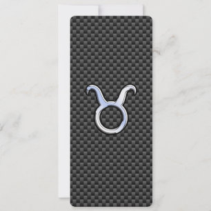 Taurus Zodiac - Sinal de Impressão de Fibra Carbon