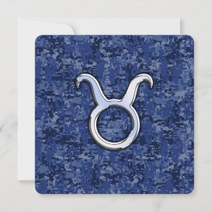 Taurus Zodiac - Sinal no Marinho Blue Digital Camo