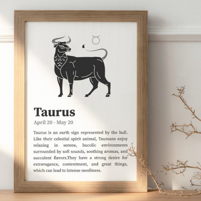 Taurus Zodiac - Sinal poster (Taurus Zodiac Sign Wall Poster)