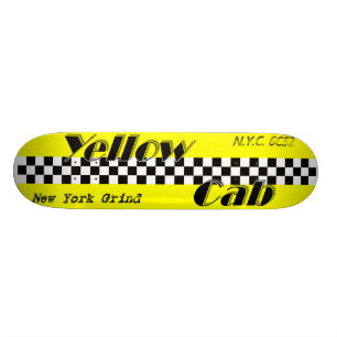 Táxi! Skate amarelo do design do verificador do