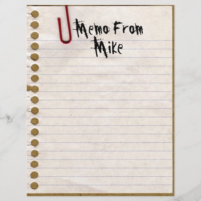 TBA e 10. Memo Do Mike...ou? Papel de carta (Frente)