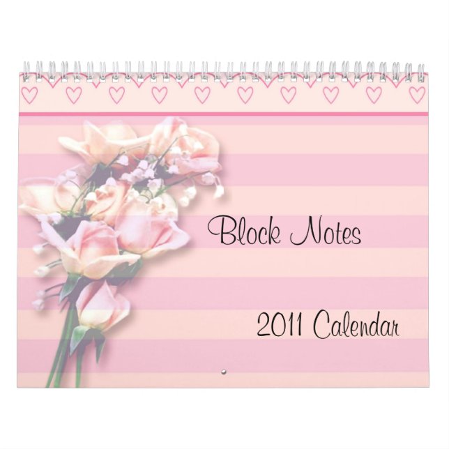 -TBA- Notas de Bloco de Rosas 2011 Calendário (Capa)