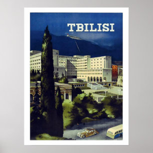 Tbilisi, Geórgia, cidade grande, poster de viagens