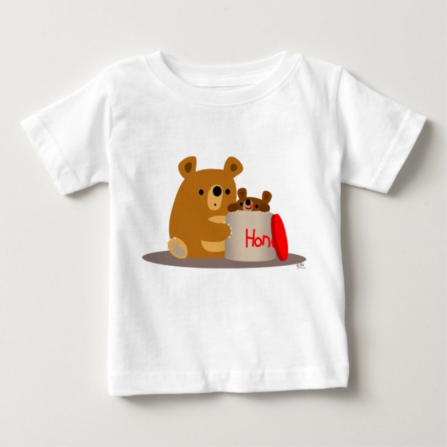 Tchau Querida! Cartoon Bonito Ursos Camiseta Bebê (Frente)