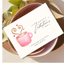 Te amo mais do que café, cartão de dia divertido d