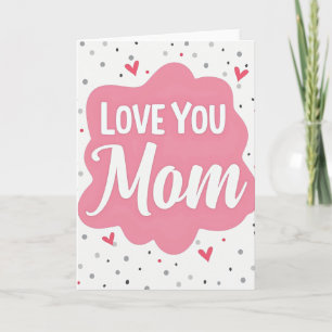 Te Amo Mamãe Cartão Nuvem Rosa