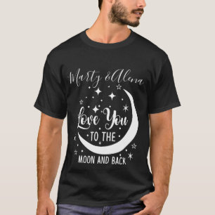 Te Amo na Camiseta de Nome Personalizável da Lua