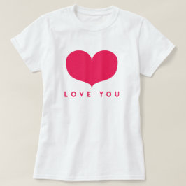 Te Amo | T-Shirt de Coração Rosa Grande