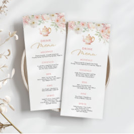 Tea Party Bridal Shower Drink Menu