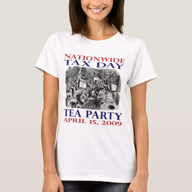 Tea party -- Camisa do tea party de Boston - (Frente)