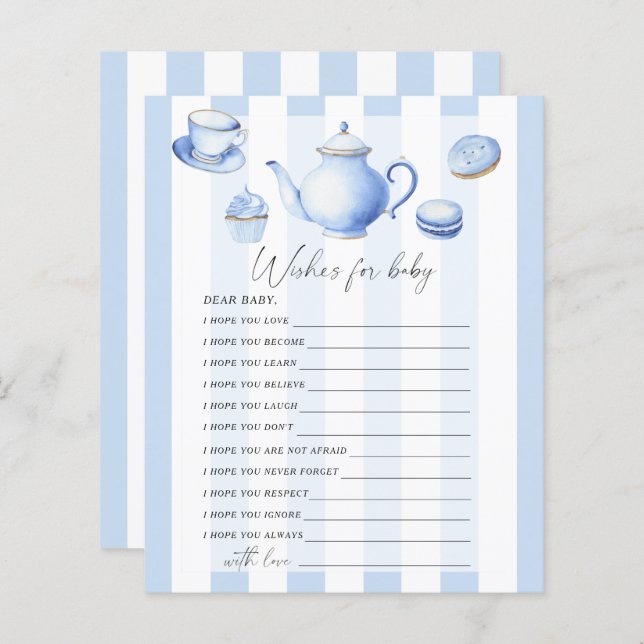 Tea Party - Jogo de festa | desejos para o jogo de (Frente/Verso)