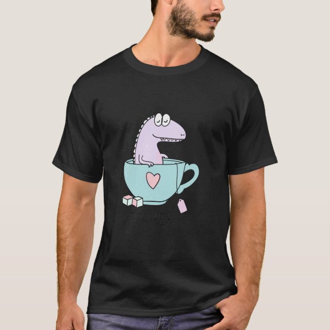 Tea-rex Engraçado Camisa De Dinossauro (Frente)