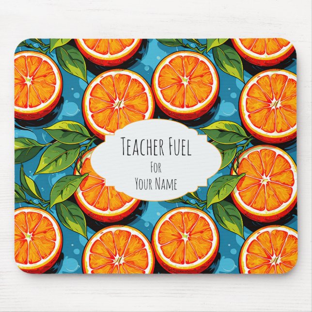 Teacher Fuel Orange – Personalized Mouse Pad (Frente)