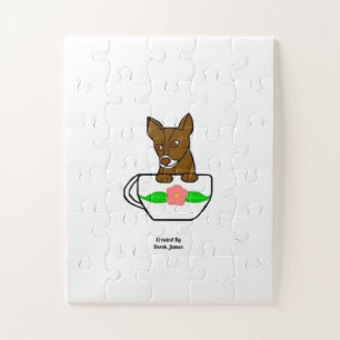 Teacup Chihuahua Quebra-cabeça de 11" x 14"