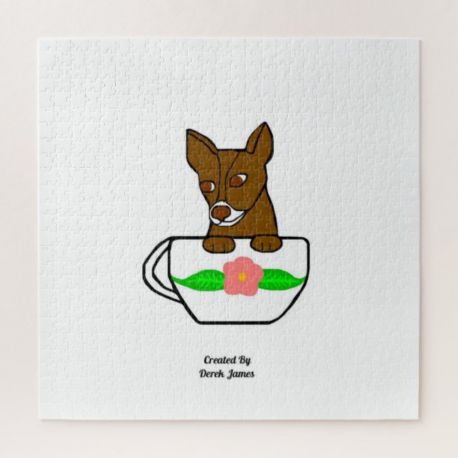 Teacup Chihuahua Quebra-cabeça de 20" X 20" (Vertical)