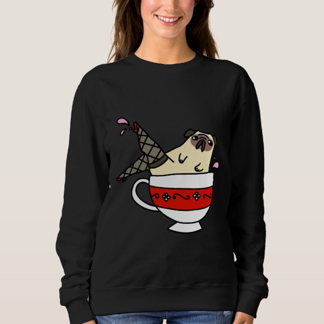 Teacup rico Pernas Pug Camisa Essencial 702 (Frente)