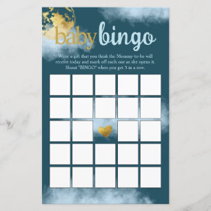 Teal Aqua e Dourado Jogo do Chá de fraldas do Baby