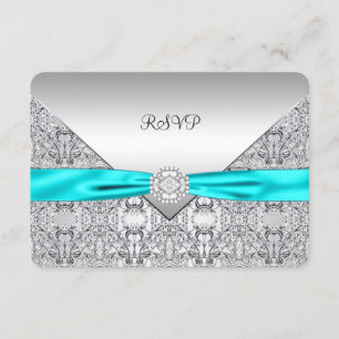 Teal Azul Prata RSVP