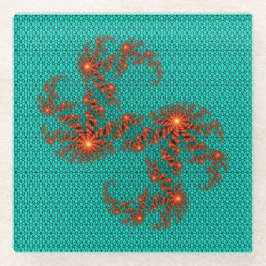 Teal Black Abstract Mandala Pattern