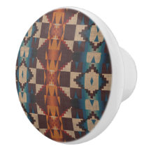 Teal Blue Brown Dark Red Rust Laranja Arte Tribal