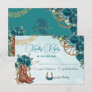 Teal Blue Floral Charro Quinceañera Resposta