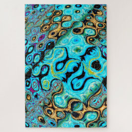 Teal Blue Ripples Quebra-cabeça