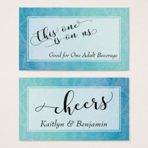 Teal & Blue Watercolor com Bilhetes de Bebida Mand