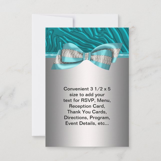 Teal Blue Zebra Bat Mitzvah RSVP (Frente)