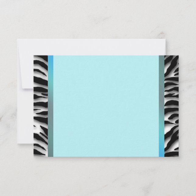 Teal Blue Zebra RSVP (Frente)