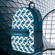 Teal Branco do Padrão de Repetição Moderno