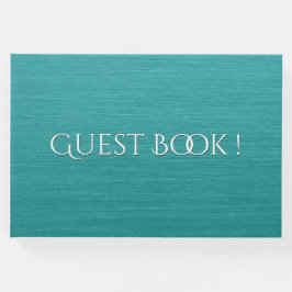 Teal Bruto com Texto Branco Livro de Convidado