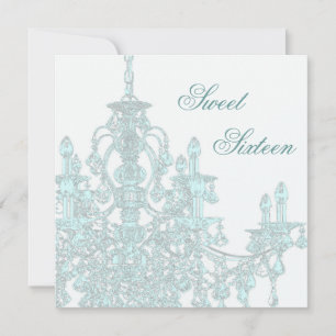 Teal Chandelier Sweet 16 Convite de festas