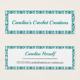 Teal com Cartão de visita de Padrão de Lace Croche