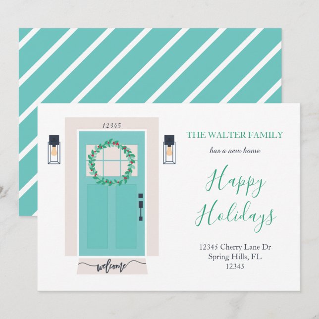 Teal de Anúncio em Movimento da Porta Frente (Frente/Verso)