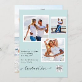 TEAL DE RSVP DE CÓDIGO QR DO Convite de casamento