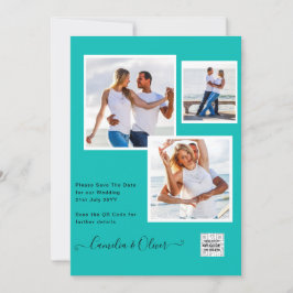 TEAL DE RSVP DE CÓDIGO QR DO Convite de casamento 