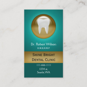 Teal Dental cartões de visitas com cartão de compr