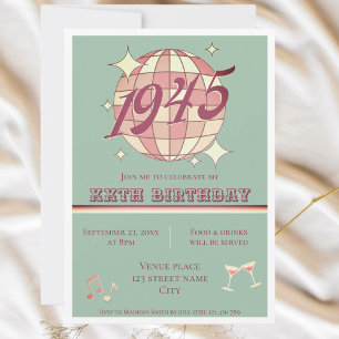 Teal do convite de aniversário Vintage 1945