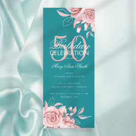 Teal Dourado da Festa de aniversário Floral do Orç