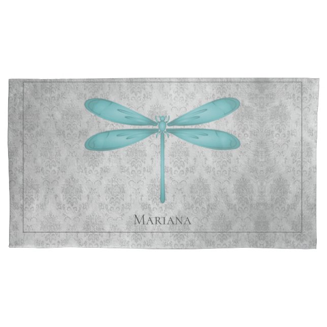 Teal Dragonfly Damask (Frente)