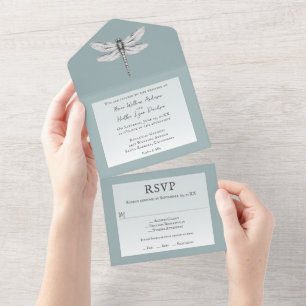 Teal Dragonfly Wedding