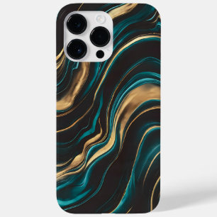 Teal Elegante e fluxo de Abstrato Dourado